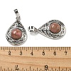 Natural Rhodonite Pendants G-Q158-05P-17-3