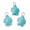 Dyed Synthetic Turquoise Pendants PALLOY-JF02924-02-1