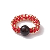 Glass Seed Beaded Stretch Finger Rings RJEW-MZ00019-4