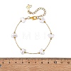 Butterfly ABS Imitation Pearl Beads Link Bracelets BJEW-JB13905-3