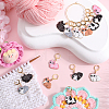 SUNNYCLUE 1 Set Cat Alloy Enamel Pendant Locking Stitch Markers HJEW-SC0001-62-4