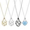 3Pcs 3 Style Brass Braided Macrame Pouch Empty Stone Holder for Pendant Necklaces Making NJEW-SZ0001-63-1