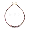 Round Natural Multicolor Tourmaline Graduated Beaded Necklaces NJEW-JN05952-02-4