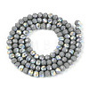AB Color Plated Opaque Glass Rondelle Beads Strands EGLA-T029-4mm-09A-2