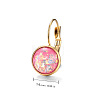 Flat Round 201 Stainless Steel Natural Shell Leverback Earrings FS-WG6391F-08-2