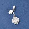 Brass Micro Pave Clear Cubic Zirconia Pendants KK-Z156-17S-1
