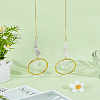 2Pcs Round Glass & Natural Rose Quartz & Amethyst Chips Hanging Suncatchers HJEW-LP00076-1