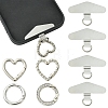 4Pcs 201 Stainless Steel Mobile Phone Lanyard Patch AJEW-YW0003-04-1
