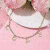 Word Love 304 Stainless Steel Charms Bib Necklaces with Brass Paperclip Chains NJEW-JN04534-5