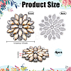 4Pcs Glass Rhinestone Flower Wedding Dress Accessories STIC-FG0001-11A-2
