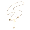 Brass Micro Pave Black Cubic Zirconia Column Bead and Love Disc Pendant Cable Chain Necklaces NJEW-JN05767-5