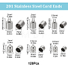 120Pcs 6 Styles 201 Stainless Steel Cord Ends STAS-BBC0001-97-2