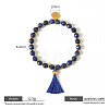 6.2MM Faceted Round Natural Lapis Lazuli Beaded Stretch Bracelets WG42E8E-01-1