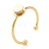 Brass Open Cuff Ring Components KK-Q799-01G-02-1