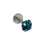 304 Stainless Steel Green Synthetic Opal Threadless Labrets For Women Men WGF4990-81-1