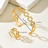 Elegant Brass Micro Pave Clear Cubic Zirconia Hollow Open Bangle & Ring Set for Women DL4385-2