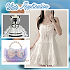 Polyester Elastic Pleated Lace Ribbon OCOR-WH0036-70B-5