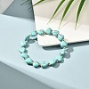 Heart Beads Stretch Bracelet for Girl Women BJEW-JB06938-02-2