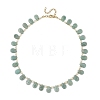 Natural Cultured Freshwater Pearl Rice & Natural Amazonite Teardrop Beaded Necklaces NJEW-JN06434-3
