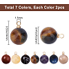 14Pcs 7 Style Natural Gemstone Charms G-SC0001-50-2