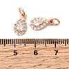Brass Micro Pave Cubic Zirconia Charms RB-I077-15RG-RS-3