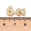 Brass Micro Pave Clear Cubic Zirconia Beads KK-I478-02G-3