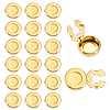 20Pcs Flat Round Brass Button Covers Settings BUTT-ME0001-48B-1