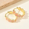 Brass Enamel Hoop Earrings for Women EJEW-A167-27A-02-2