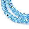 Electroplate Transparent Glass Beads Strands EGLA-A046-01B-16-2