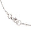 Ocean Alloy Sea Animal and Faceted Glass Teardrop Pendant Brass Round Snake Chain Necklaces for Women NJEW-JN05915-02-6