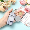 PU Leather & Iron Mirror Keychains HJEW-YW00545-05-4