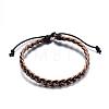 Adjustable Braided Leather Cord Bracelets BJEW-P099-21B-1