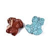 Natural & Synthetic Mixed Gemstone Frog Figurines Set G-Q615-11-4