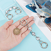 2Pcs Alloy & Glass Flat Round Link Bag Extension Chains FIND-UN00019-5