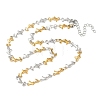 Two Tone 304 Stainless Steel Dolphin Link Chain Necklaces for Women NJEW-G201-02GP-4