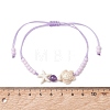 Adjustable Ocean Starfish Turtle Natural Mixed Gemstone & Glass Seed Beads Braided Bracelets BJEW-MZ00324-3