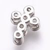 Brass Micro Pave Cubic Zirconia Beads ZIRC-E152-07P-RS-2