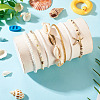 2 Bags Summer Beach Glass Seed Beaded & Natural Shell & Alloy Starfish Charm Anklet Sets AJEW-TA0003-69F-8