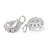 Brass Cubic Zirconia Charms ZIRC-C022-10P-2