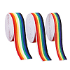 6 Yards 3 Style Flat Rainbow Color Polyester Elastic Cord/Band EC-FG0001-01-1