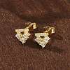 925 Sterling Silver Clear Cubic Zirconia Stud Earrings EJEW-Q032-01C-G-2