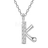 SHEGRACE Rhodium Plated 925 Sterling Silver Initial Pendant Necklaces JN907A-1