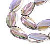 Electroplate Transparent Glass Beads Strands EGLA-N055-02F-3