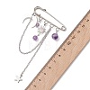 Amethyst & Brass & 304 Stainless Steel Pendant Brooches JEWB-TA00025-4