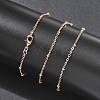 2mm Rack Plating Brass Satellite Chain Necklaces for Women Men MAK-L044-11RG-2