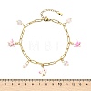 Dyed Synthetic Turquoise Beads Anklets For Women AJEW-AN00799-6