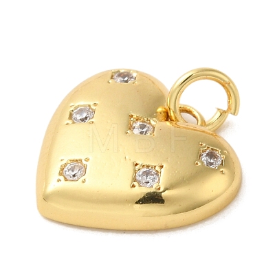 Rack Plating Brass Micro Pave Clear Cubic Zirconia Charms KK-G488-12G-1