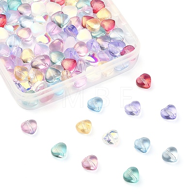 100Pcs 10 Colors Transparent Glass Beads GLAA-CJ0001-56-1