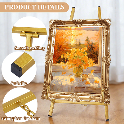 Folding Iron Easel AJEW-WH0709-236-1