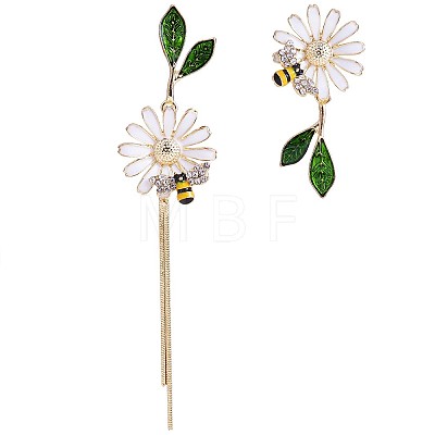 Daisy & Bee Enamel Asymmetric Earrings JE963A-1